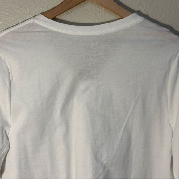 Faded Glory White Long Sleeve Tee Women’s L V-Neck Soft. - Picture 5 of 7